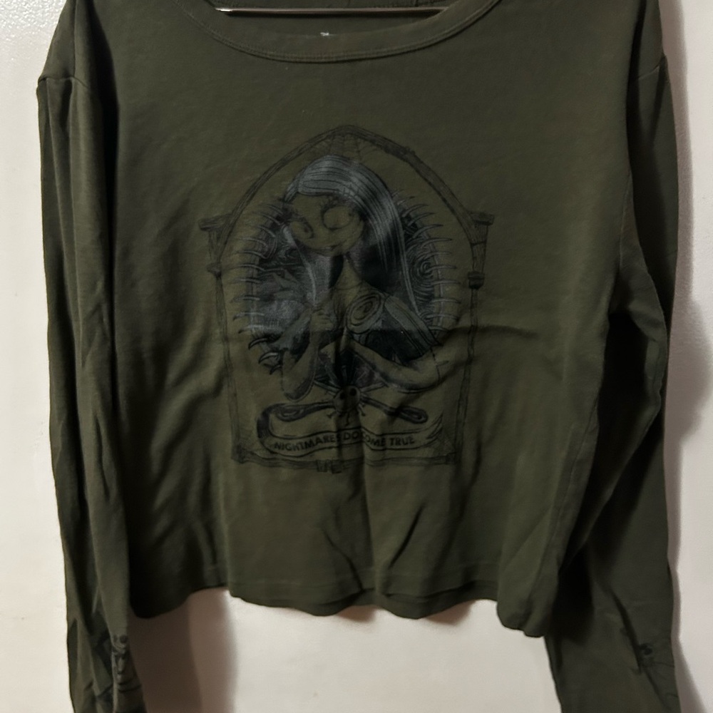 Disney Dark Green Nightmare Graphic Long Sleeve Tee